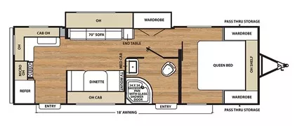 28' 2018 Coachmen Catalina Sbx 261RKS w/Slide Floorplan