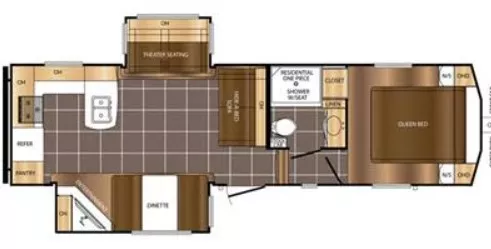 31' 2016 Forest River Crusader 27RK w/2 Slides Floorplan