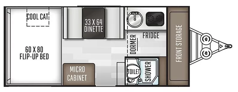 20' 2020 Forest River Rockwood 214A HW Floorplan