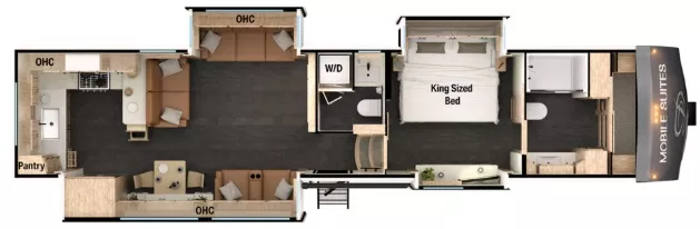 43' 2022 Drv Mobile Suites 41RKDB w/4 Slides & Generator Floorplan