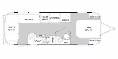 28' 2014 Airstream International Signature 27FB ONYX Floorplan