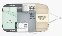 16' 2017 Airstream Sport 16 Floorplan