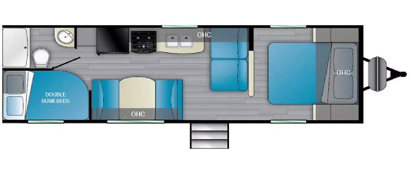 29' 2021 Heartland Trail Runner 251BH Floorplan