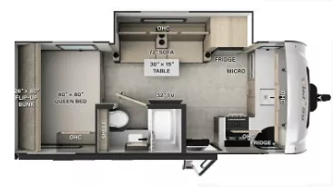 21' 2025 Forest River Rockwood Geo Pro 20FK w/Slide - Bunk House Floorplan