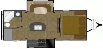 27' 2017 Heartland North Trail Caliber 23RBS w/2 Slides Floorplan