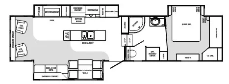 36' 2007 Sunnybrook Titan 36BWKS w/3 Slides Floorplan