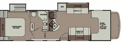 33' 2014 Forest River Coachmen Leprechaun 317SA w/2 Slides Floorplan