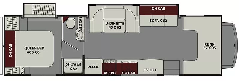 33' 2018 Forest River Coachmen Leprechaun 319MB w/2 Slides Floorplan