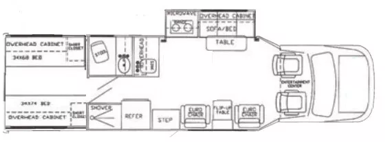 30' 2016 Phoenix USA Phoenix Cruiser 2910D w/Slide Floorplan