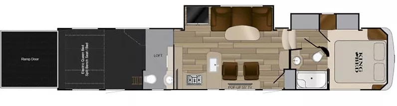 44' 2018 Heartland Cyclone 4115 w/2 Slides & Generator  - Toy Hauler - Bunk House Floorplan