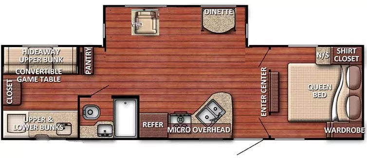 34' 2020 Gulf Stream Innsbruck 301TB w/Slide - Bunk House Floorplan