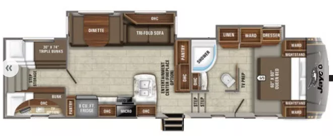 35' 2020 Jayco Eagle Ht 29.5BHOK w/2 Slides - Bunk House Floorplan
