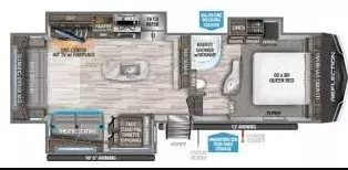 32' 2022 Grand Design Reflection 303RLS w/3 Slides Floorplan