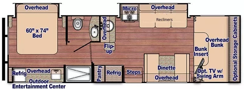 32' 2020 Gulf Stream Conquest 6314D w/2 Slides Floorplan