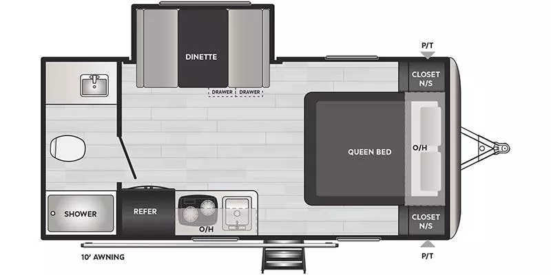 21' 2023 Keystone Springdale Mini 1790FQ w/Slide Floorplan