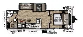 30' 2023 Venture RV Sporttrek 271VMB w/Slide Floorplan