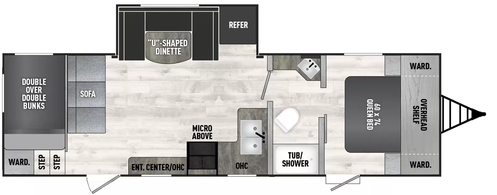 32' 2022 Forest River Viking Ultra Lite 262BHS w/Slide - Bunk House Floorplan