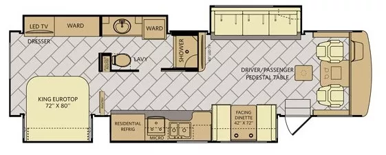 36' 2018 Fleetwood Bounder 35P w/4 Slides Floorplan