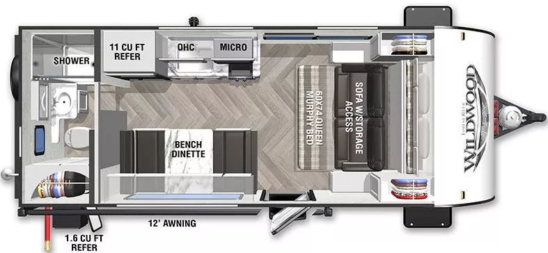 21' 2022 Forest River Wildwood Fsx Platinum 16RBKX Floorplan