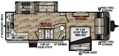 35' 2023 Venture RV Sporttek Touring 272VRK w/2 Slides Floorplan