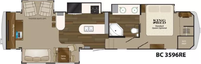 38' 2013 Heartland Big Country 3596RE w/4 Slides Floorplan