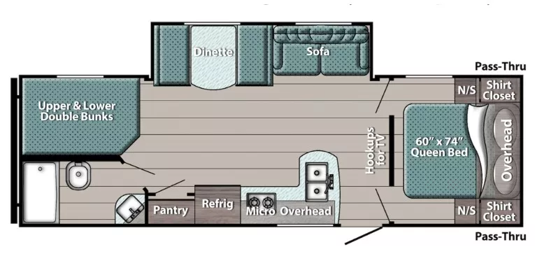 30' 2025 Gulf Stream Enlighten SE 27BHS w/Slide - Bunk House Floorplan