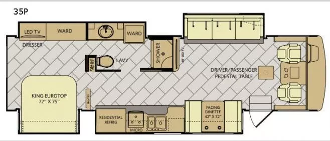 36' 2020 Fleetwood Bounder 35P w/4 Slides Floorplan