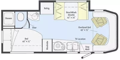 24' 2014 Winnebago View 24J w/Slide Floorplan