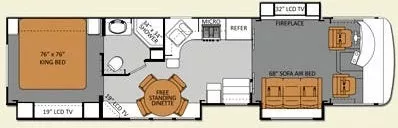 37' 2012 Thor Challenger 37KT w/3 Slides Floorplan