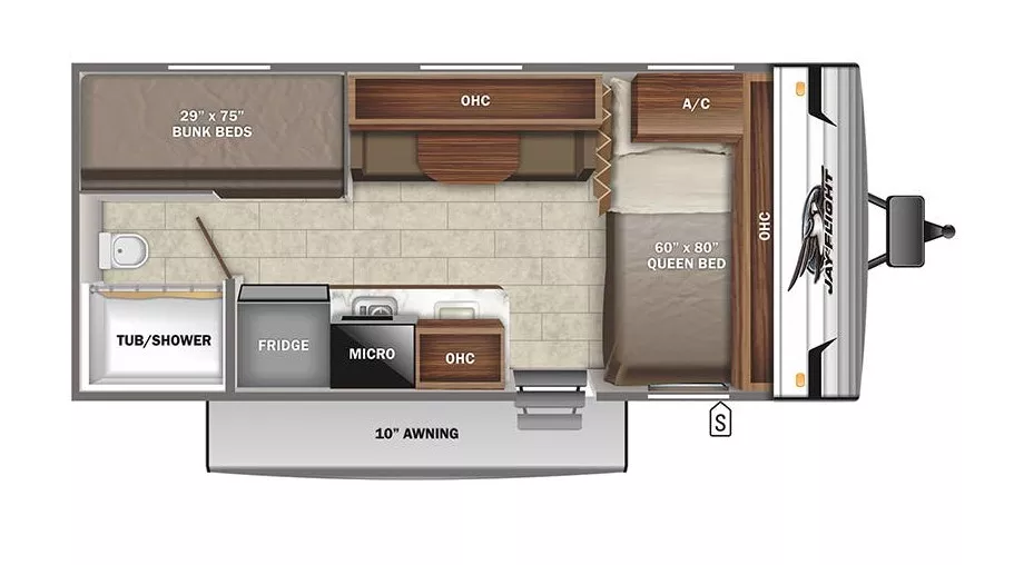 22' 2022 Jayco Jay Flight Slx 174BH - Bunk House Floorplan