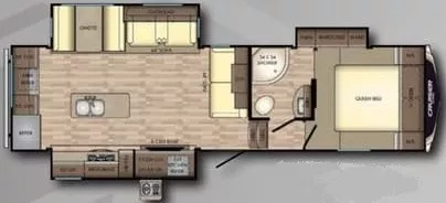 33' 2018 Crossroads Cruiser Aire 28 RD w/3 Slides Floorplan