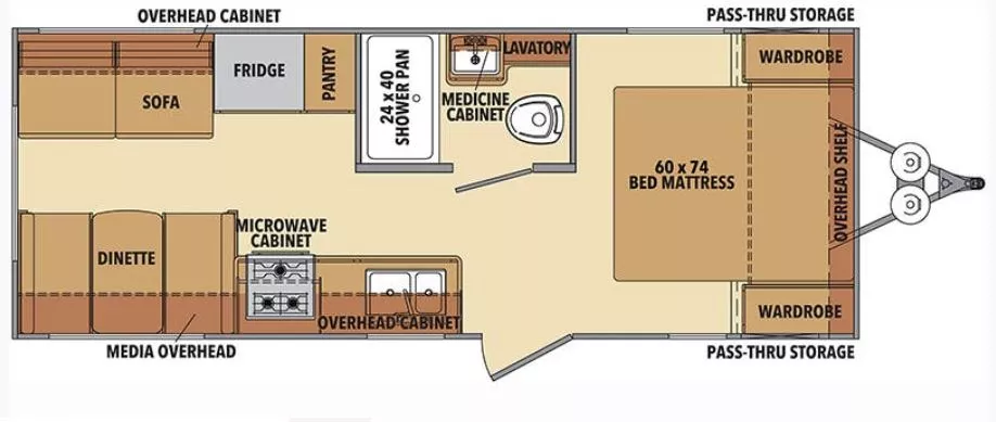 26' 2020 Forest River Shasta 21CK Floorplan