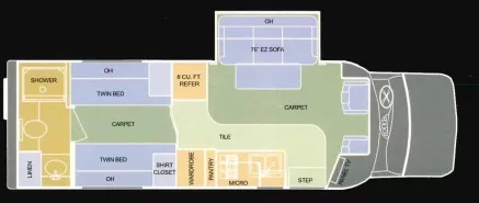 28' 2005 Isata Dynamax Touring Sedan 282 w/Slide Floorplan