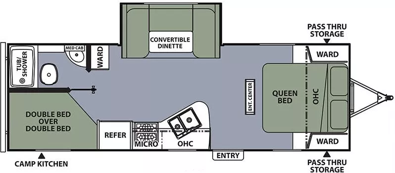 28' 2019 Coachmen Apex 245BHS w/Slide - Bunk House Floorplan