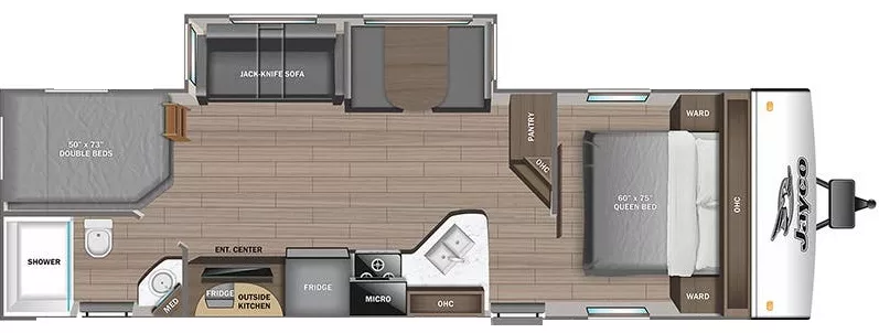 33' 2023 Jayco Jay Feather 27BHB w/Slide - Bunk House Floorplan
