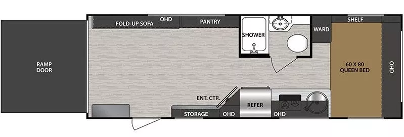 24' 2019 Forest River No Boundaries 19.1 - Toy Hauler Floorplan