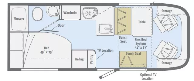 24' 2016 Winnebago Trend 23L RAM Floorplan