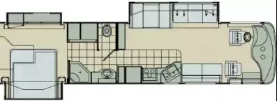 39' 2006 Damon Astoria Pacific 3773 300hp Cummins w/3 Slides Floorplan