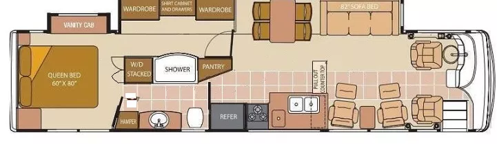 40' 2007 Alfa See Ya So Long 1007 330hp Mercedes Benz w/3 Slides Floorplan