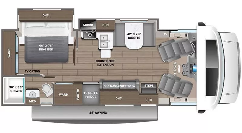 29' 2024 Entegra Coach Esteem 27U w/2 Slides Floorplan