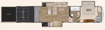 43' 2015 Heartland Cyclone 4000 w/3 Slides & Generator  - Toy Hauler Floorplan