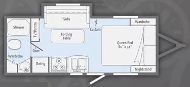 21' 2018 Winnebago Micro Minnie 2106FBS w/Slide Floorplan