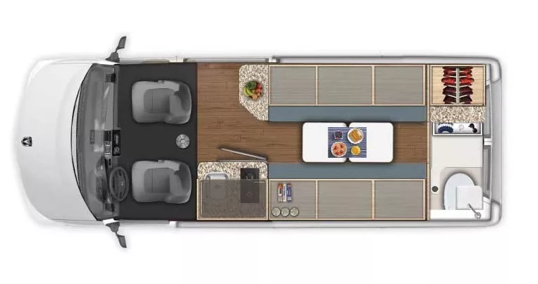 19' 2019 Hymer Sunlight VAN TWO Floorplan