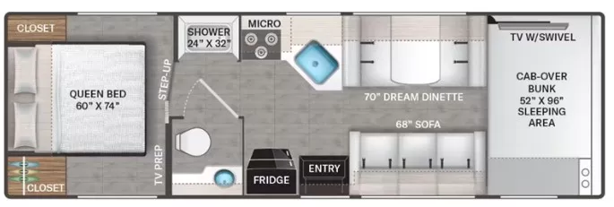 29' 2020 Thor Chateau 28A Floorplan