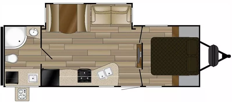 30' 2017 Cruiser RV Funfinder 265RBSS w/Slide Floorplan