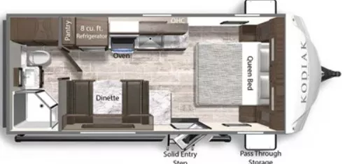 24' 2021 Dutchmen Kodiak ULTRA LITE201QB Floorplan