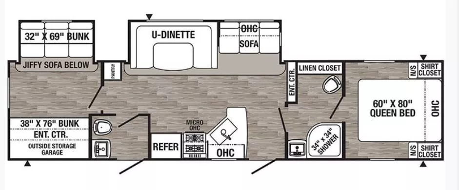 35' 2020 Palomino Puma 32BHDB w/2 Slides - Bunk House Floorplan