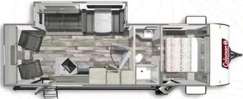 32' 2022 Dutchmen Coleman 2715RL w/Slide Floorplan