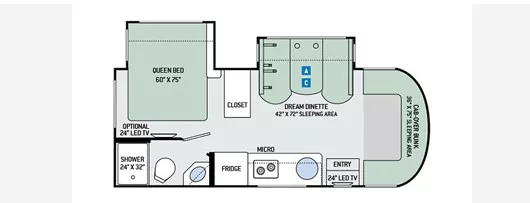 25' 2018 Thor Synergy SD24 w/2 Slides Floorplan