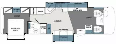 34' 2010 Forest River Georgetown 330TS w/3 Slides Floorplan
